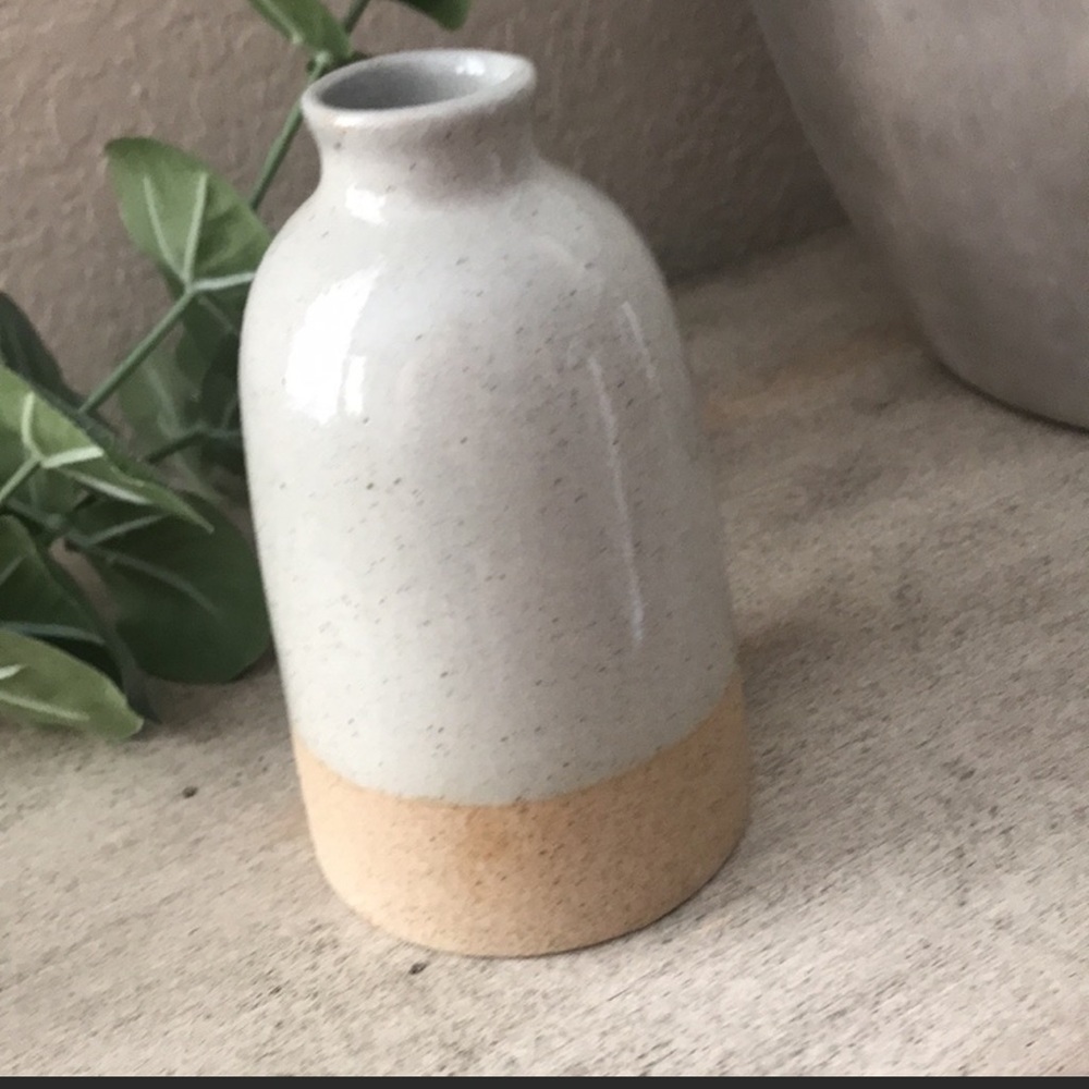 Hearth and Hand stoneware vase with faux Eucalyptus stem